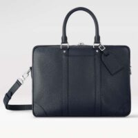 Louis Vuitton LV Uniisex Porte-Documents Voyage PM Midnight Blue Taiga Cowhide Leather (3)