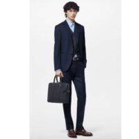 Louis Vuitton LV Uniisex Porte-Documents Voyage PM Midnight Blue Taiga Cowhide Leather (3)