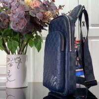 Louis Vuitton LV Unisex Avenue Slingbag Blue Sapphire Damier Infini Cowhide Leather Graphite Coated Canvas (1)