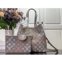 Louis Vuitton LV Unisex Blossom MM Tote Bag Gray Mahina Perforated Calfskin Leather (6)