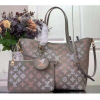 Louis Vuitton LV Unisex Blossom MM Tote Bag Gray Mahina Perforated Calfskin Leather (6)