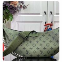 Louis Vuitton LV Unisex Hamac Bag Khaki Green Vermillion Red Monogram Coated Canvas Cowhide Leather (13)