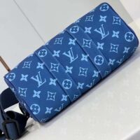 Louis Vuitton LV Unisex Keepall Bandoulière 25 Atlantic Blue Monogram Coated Canvas Cowhide Leather (7)