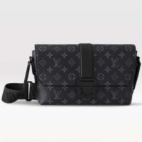 Louis Vuitton LV Unisex S-Cape Messenger Monogram Eclipse Coated Canvas Cowhide Leather (2)