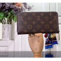 Louis Vuitton LV Unisex Zippy Wallet Pink Monogram Coated Canvas Grained Cowhide Leather (1)