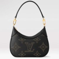 Louis Vuitton LV Women Bagatelle Black Handbag Black Monogram Empreinte Grained Cowhide Leather Studs (5)