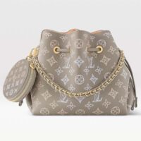 Louis Vuitton LV Women Bella Bucket Bag Gray Mahina Perforated Calfskin Leather Microfiber Lining (10)