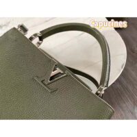 Louis Vuitton LV Women Capucines BB Handbag Kaki Dark Green Taurillon Cowhide Leather (13)