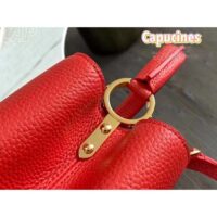 Louis Vuitton LV Women Capucines BB Handbag Scarlet Red Taurillon Cowhide Leather (11)