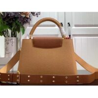 Louis Vuitton LV Women Capucines MM Handbag Arizona Brown Cognac Taurillon Leather (8)