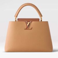 Louis Vuitton LV Women Capucines MM Handbag Arizona Brown Cognac Taurillon Leather (8)