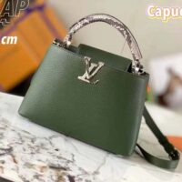 Louis Vuitton LV Women Capucines MM Handbag Taurillon Cowhide Leather Python Trim (6)