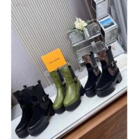 Louis Vuitton LV Women Laureate Platform Chelsea Boot Black Suede Monogram-Debossed Calf Leather (7)