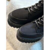 Louis Vuitton LV Women Laureate Platform Desert Boot Black Textile Leather Laces Treaded Rubber (5)