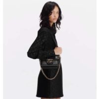 Louis Vuitton LV Women Mini Dauphine Handbag Black Epi Grained Cowhide Leather Microfiber Lining (1)