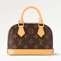 Louis Vuitton LV Women Nano Alma Handbag Monogram Coated Canvas Natural Cowhide Leather (7)