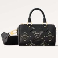 Louis Vuitton LV Women Nano Speedy Bag Black Monogram Empreinte Grained Cowhide Leather (2)