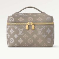 Louis Vuitton LV Women Nice Mini Toiletry Pouch Gray Mahina Perforated Calfskin Leather (10)