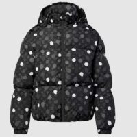 Louis Vuitton Men LV x YK Monogram Painted Dots Down Blouson Regenerated Nylon Grey Oversize Fit (11)