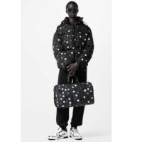 Louis Vuitton Men LV x YK Monogram Painted Dots Down Blouson Regenerated Nylon Grey Oversize Fit (11)