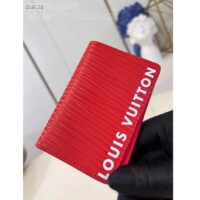 Louis Vuitton Unisex LV Pocket Organizer Vermillion Red Epi XL Grained Leather Cowhide (4)