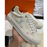 Louis Vuitton Unisex LV Time Out Sneaker White Monogram-Debossed Calf Leather (9)