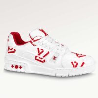 Louis Vuitton Unisex LV Trainer Sneaker Red Mix of Sustainable Materials (6)