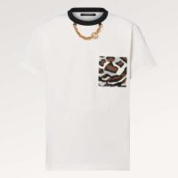 Louis Vuitton Women Animal Sequin T-Shirt Cotton White LV Golden Chain (2)