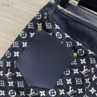 Louis Vuitton Women LV Monogram Denim Mini Shorts Cotton Navy (15)