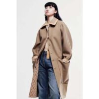 Louis Vuitton Women LV Removable Collar Double Face Coat Wool Silk Ficelle Foncée Brown Regular Fit (8)