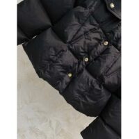 Louis Vuitton Women LV SKI Crinkled Nylon Peplum Puffer Jacket Polyamide Black (6)